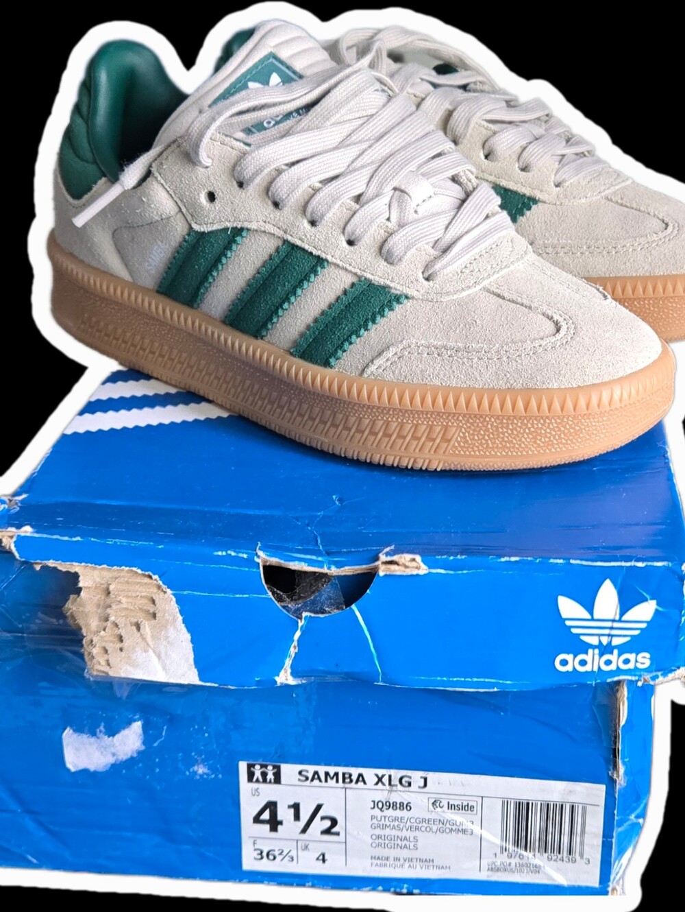 NIB Adidas Originals Samba XLG Suede Sneakers size Y4.5/W6 - Picture 5 of 12